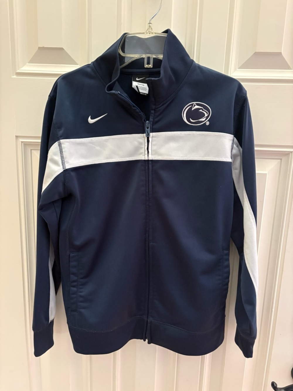Nike Youth Navy & White Full‑Zip Performance Jacket size medium